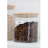 Kit 4 Potes De Vidro Herméticos Com Tampas Em Bambu 845ml Porta Mantimentos Pequenos Cozinha Yoi